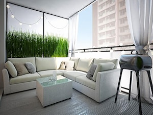 Męski apartament - Średni z meblami ogrodowymi taras z tyłu domu, styl nowoczesny - zdjęcie od MASTERHOME GROUP