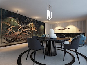 Dom 154 m2 - Średnia jadalnia w salonie, styl nowoczesny - zdjęcie od MASTERHOME GROUP