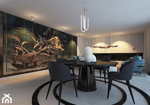 Dom 154 m2 - Średnia jadalnia w salonie, styl nowoczesny - zdjęcie od MASTERHOME GROUP
