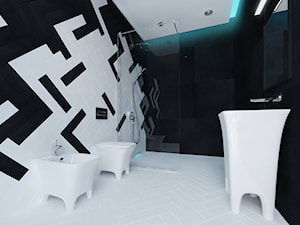 Łazienka czarno-biała - Łazienka, styl nowoczesny - zdjęcie od MASTERHOME GROUP
