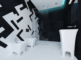 Łazienka czarno-biała