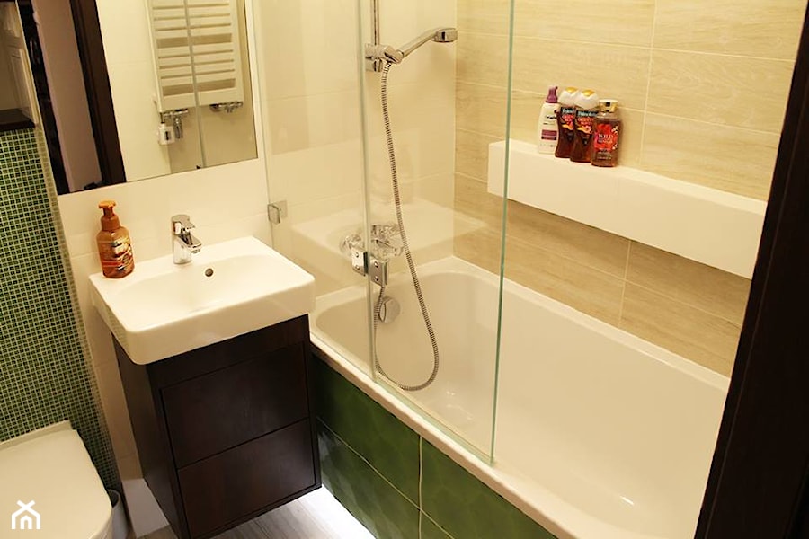 Zielona łazienka - Łazienka, styl nowoczesny - zdjęcie od Inside Story