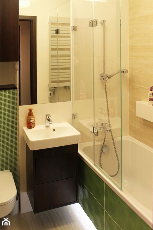 Zielona łazienka - Łazienka, styl nowoczesny - zdjęcie od Inside Story