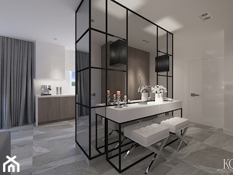 Aranżacje wnętrz - Salon: Apartament Otwock - Średni biały salon, styl nowoczesny - KCDESIGN. Przeglądaj, dodawaj i zapisuj najlepsze zdjęcia, pomysły i inspiracje designerskie. W bazie mamy już prawie milion fotografii!