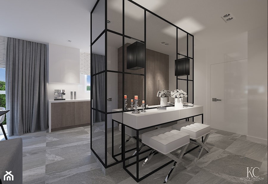 Apartament Otwock - Średni biały salon, styl nowoczesny - zdjęcie od KCDESIGN