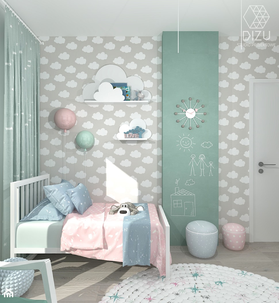Pokój dla niemowlaka i malucha (alternatywna wersja) - Mieszkanie w Pruszkowie - zdjęcie od DIZU Studio Projektowe - Homebook