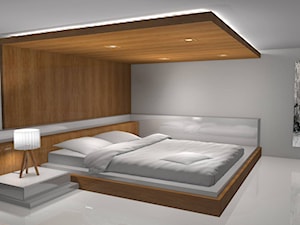 Sypialnia w minimalistycznym mieszkaniu - zdjęcie od DIZU Studio Projektowe