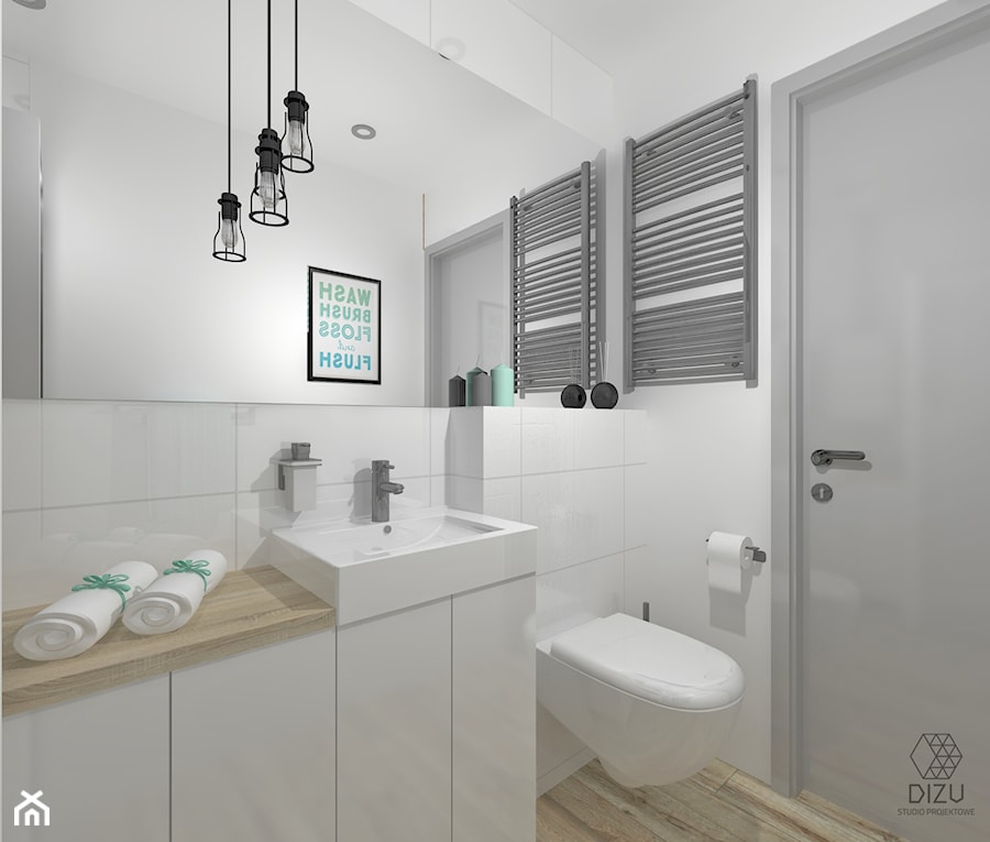 Nowoczesna łazienka z dodatkami mięty- Chorzów - zdjęcie od DIZU Studio Projektowe