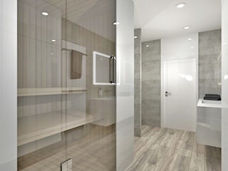 Dom w Bierach - łazienka z sauną 