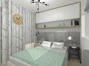 Sypialnia w stylu skandynawskim z dodatkami mięty- Chorzów - zdjęcie od DIZU Studio Projektowe