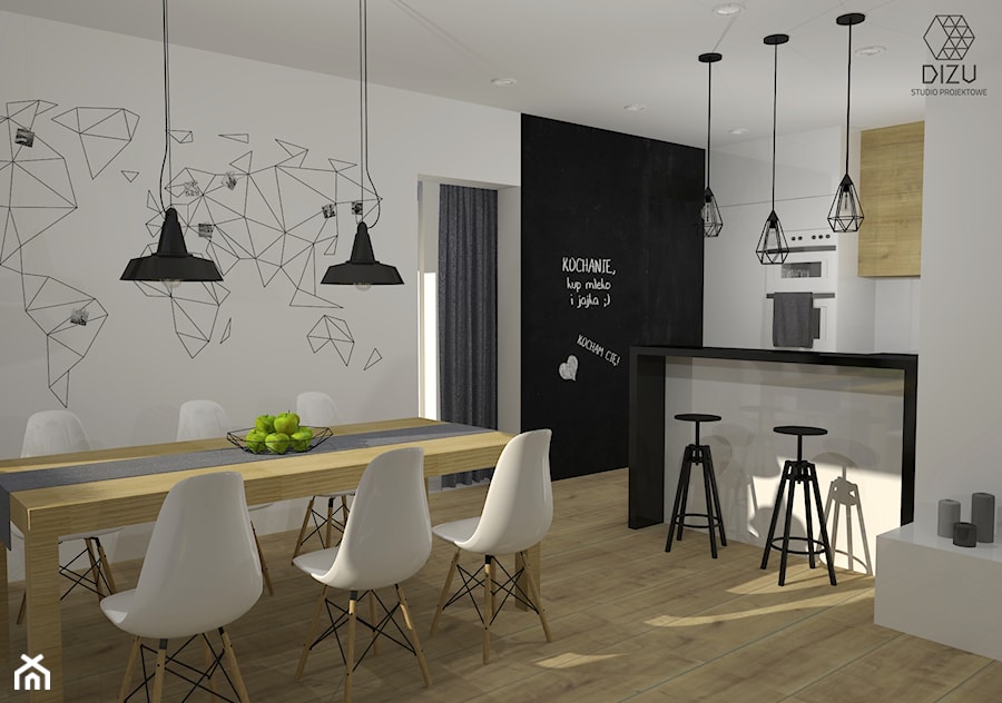 Mieszkanie na piętrze w domu jednorodzinnym - Jadalnia, styl nowoczesny - zdjęcie od DIZU Studio Projektowe