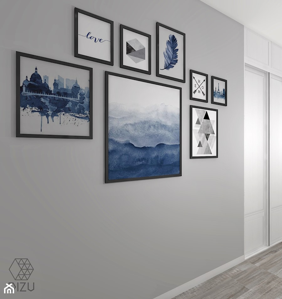 Mieszkanie z niebieskimi dodatkami- PRZEDPOKÓJ - zdjęcie od DIZU Studio Projektowe