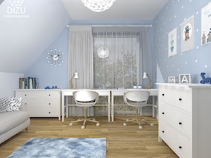 Błękitny pokoik dzienny dla maluchów - dom w Rudzicy - zdjęcie od DIZU Studio Projektowe