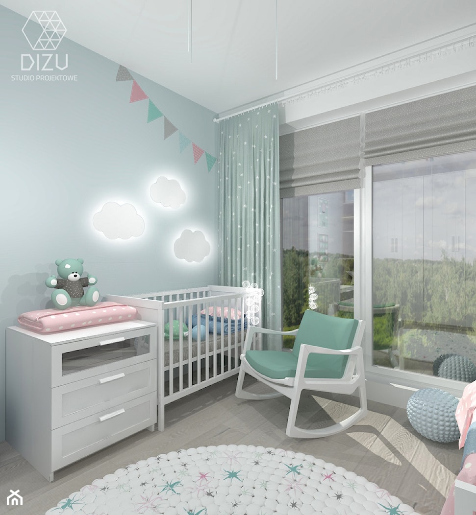 Pokój dla niemowlaka i malucha (alternatywna wersja) - Mieszkanie w Pruszkowie - zdjęcie od DIZU Studio Projektowe - Homebook