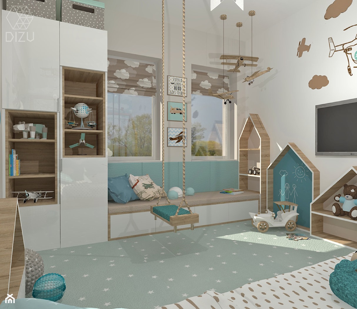 Pastelowy pokój małego Krzysia - zdjęcie od DIZU Studio Projektowe - Homebook