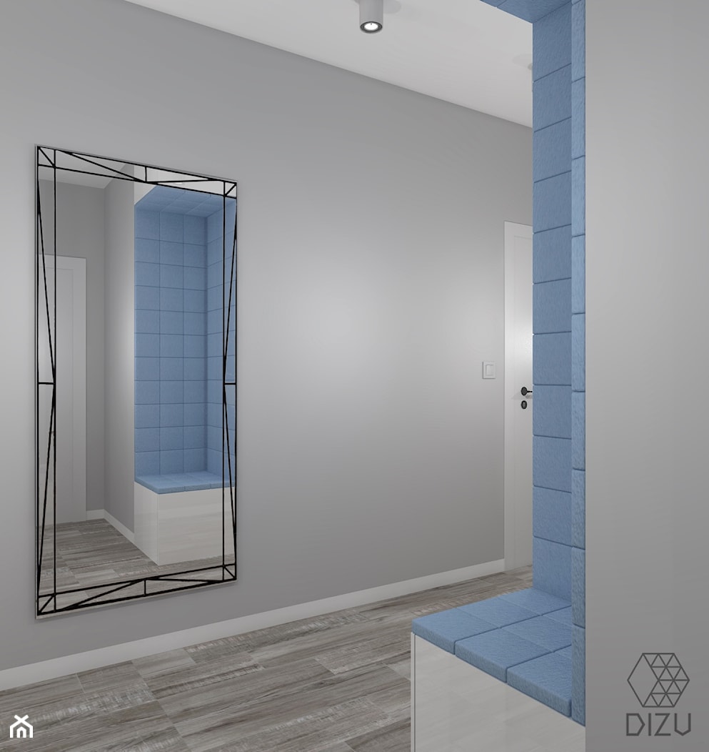 Mieszkanie z niebieskimi dodatkami- PRZEDPOKÓJ - zdjęcie od DIZU Studio Projektowe - Homebook