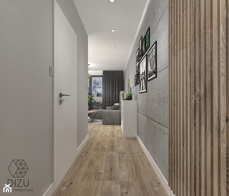 Mieszkanie z loftowymi akcentami - Korytarz -Bielsko-Biała - zdjęcie od DIZU Studio Projektowe