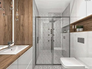 Łazienka z mozaiką w kształcie rombów - Bielsko-Biała - zdjęcie od DIZU Studio Projektowe
