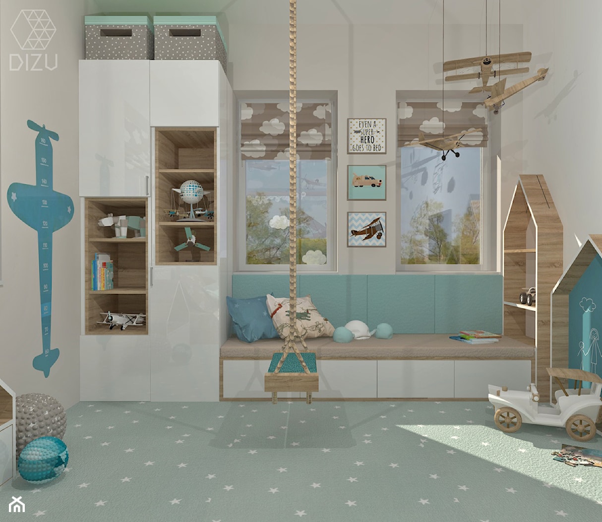 Pastelowy pokój małego Krzysia - zdjęcie od DIZU Studio Projektowe - Homebook