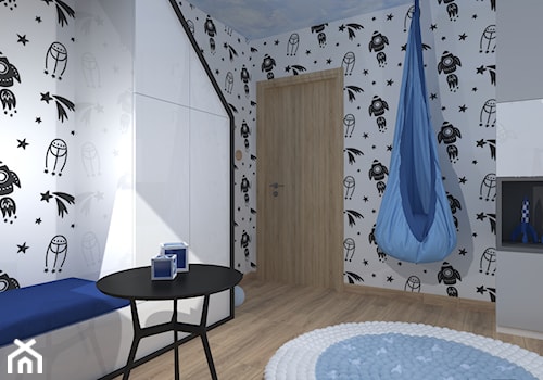 Projekt pokoju dla chłopca z niebieskimi dodatkami - Bielsko-Biała - zdjęcie od DIZU Studio Projektowe