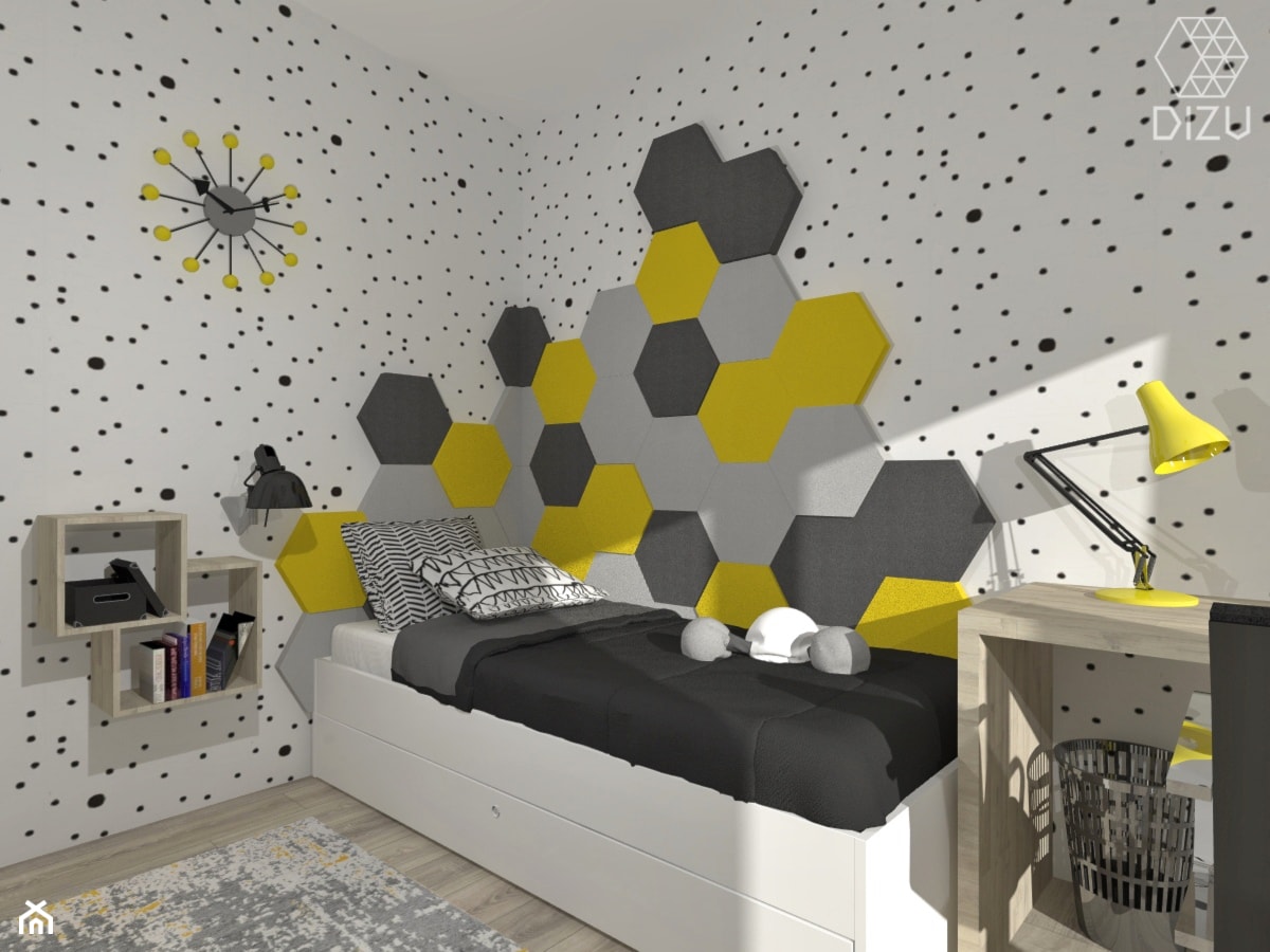Pokój dla 10-latka z żółtymi akcentami - Grodziec - zdjęcie od DIZU Studio Projektowe - Homebook
