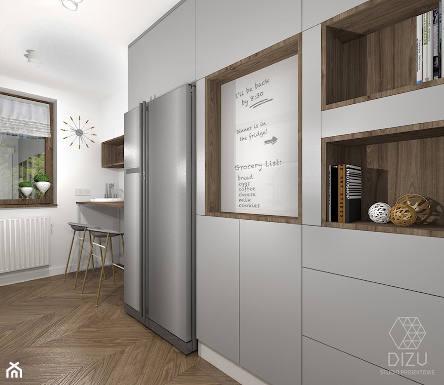 Kuchnia ze złotymi akcentami (wersja 1) - Bielsko-Biała - zdjęcie od DIZU Studio Projektowe