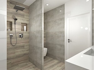Dom w Bierach - łazienka z sauną - zdjęcie od DIZU Studio Projektowe