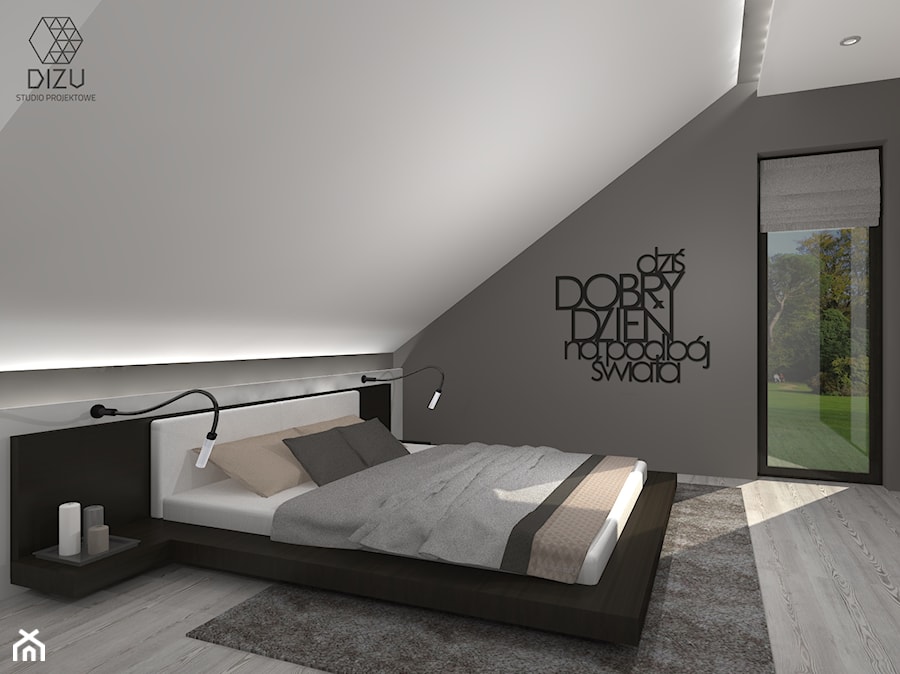 Sypialnia w kolorach ziemi - zdjęcie od DIZU Studio Projektowe