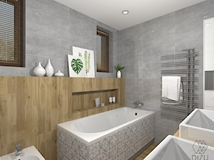 Łazienka w motywem patchworku + małe WC - Bielsko-Biała - zdjęcie od DIZU Studio Projektowe