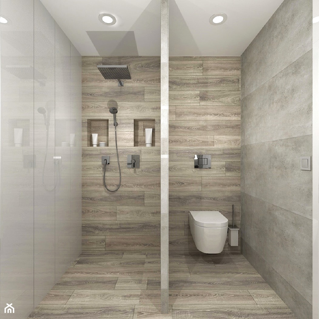 Dom w Bierach - łazienka z sauną - zdjęcie od DIZU Studio Projektowe - Homebook