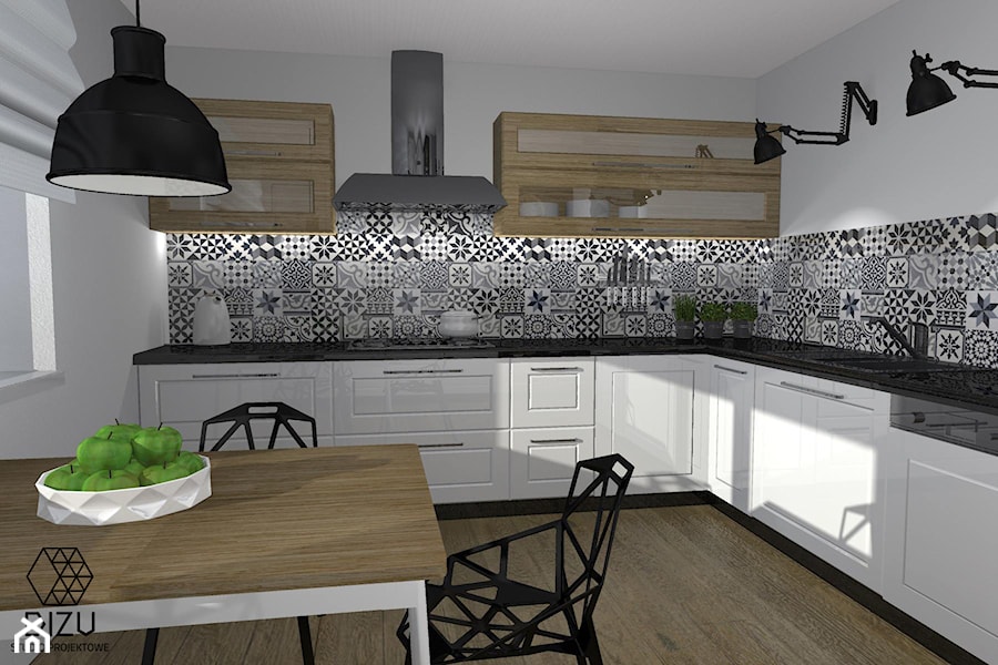 Kuchnia z motywem patchworku - zdjęcie od DIZU Studio Projektowe