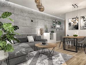 Mieszkanie z loftowymi akcentami - Salon - Bielsko-Biała - zdjęcie od DIZU Studio Projektowe