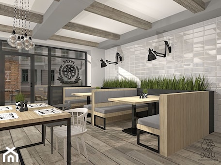 Aranżacje wnętrz - Wnętrza publiczne: Restauracja/Pizzeria w Czańcu - DIZU Studio Projektowe. Przeglądaj, dodawaj i zapisuj najlepsze zdjęcia, pomysły i inspiracje designerskie. W bazie mamy już prawie milion fotografii!