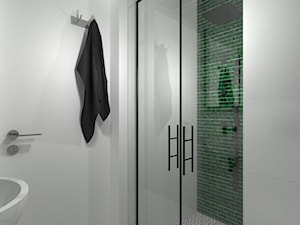 Mała łazienka z zielonym akcentem - Mieszkanie w Warszawie - zdjęcie od DIZU Studio Projektowe