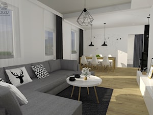 Mieszkanie na piętrze w domu jednorodzinnym - Salon, styl nowoczesny - zdjęcie od DIZU Studio Projektowe