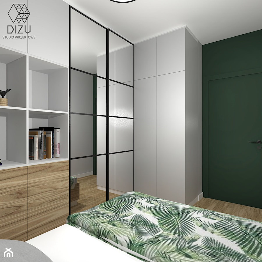Motyw JUNGLE w sypialni - Mieszkanie w Warszawie - zdjęcie od DIZU Studio Projektowe