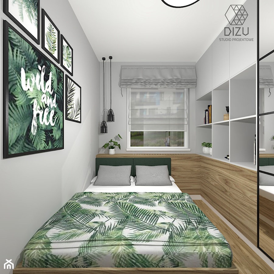 Motyw JUNGLE w sypialni - Mieszkanie w Warszawie - zdjęcie od DIZU Studio Projektowe