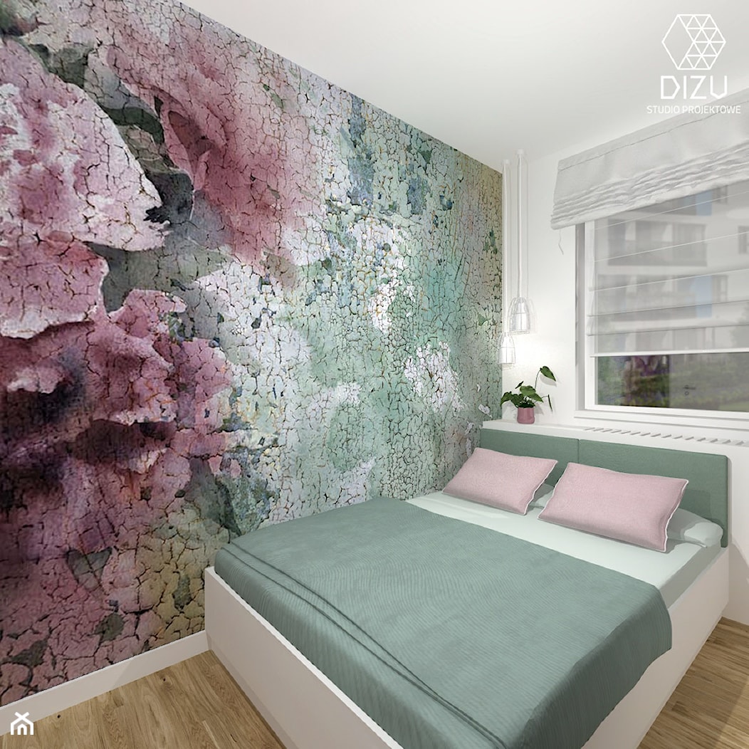 Pudrowe kolory w sypialni - Mieszkanie w Warszawie - zdjęcie od DIZU Studio Projektowe - Homebook