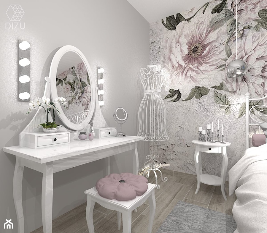 Romantycznia odsłona sypialni z toaletką -Bielsko-Biała - zdjęcie od DIZU Studio Projektowe