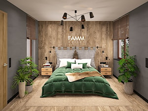 LOFT LOVE - Mała średnia szara sypialnia, styl nowoczesny - zdjęcie od FAMM DESIGN