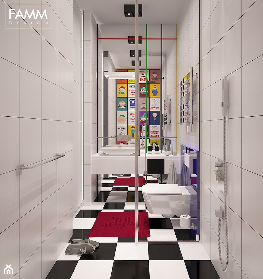 MŁODOŚĆ W KOLORZE - Łazienka, styl minimalistyczny - zdjęcie od FAMM DESIGN