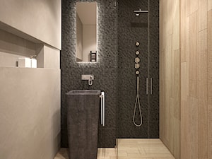minimalistyczna toaleta z prysznicem - zdjęcie od FAMM DESIGN