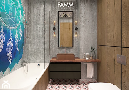 LOFT LOVE - Mała bez okna łazienka, styl industrialny - zdjęcie od FAMM DESIGN