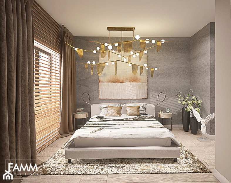SZCZECIN POD WYNAJEM - Średnia szara sypialnia, styl nowoczesny - zdjęcie od FAMM DESIGN