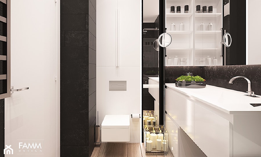 BLACK & WHITE - Łazienka, styl minimalistyczny - zdjęcie od FAMM DESIGN
