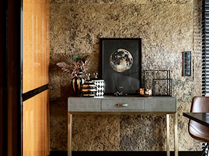 SESJA TORUŃ - Średni beżowy brązowy salon z jadalnią, styl nowoczesny - zdjęcie od FAMM DESIGN