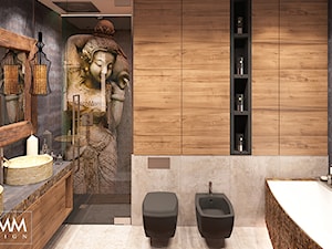 KLIMATYCZNY WILANÓW - Duża z dwoma umywalkami łazienka, styl nowoczesny - zdjęcie od FAMM DESIGN