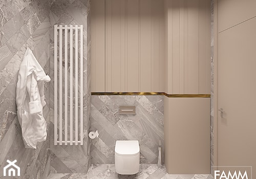 SZCZECIN POD WYNAJEM - Średnia z marmurową podłogą łazienka, styl nowoczesny - zdjęcie od FAMM DESIGN
