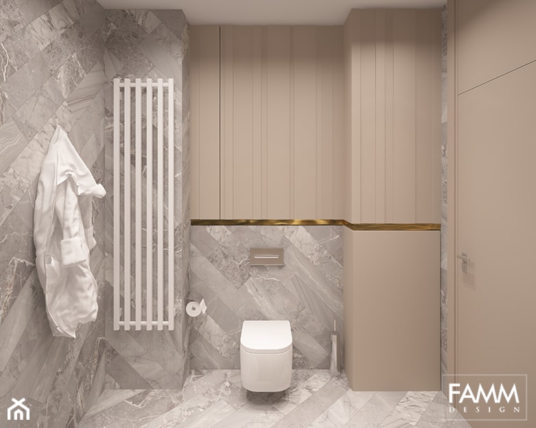 SZCZECIN POD WYNAJEM - Średnia z marmurową podłogą łazienka, styl nowoczesny - zdjęcie od FAMM DESIGN