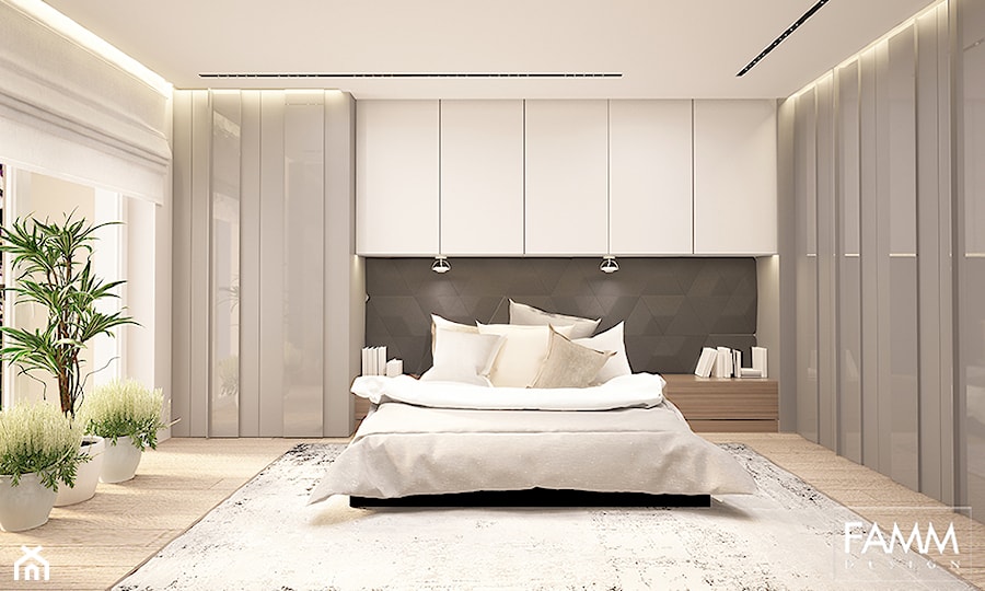 W NEUTRALNYCH BARWACH - Sypialnia, styl minimalistyczny - zdjęcie od FAMM DESIGN